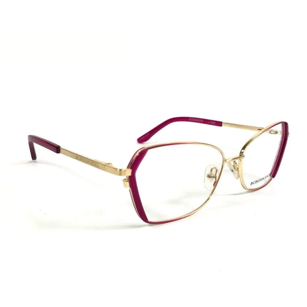 BCBGMAXAZRIA Eyeglasses Frames VALINA PINK Gold Butterfly Full Rim 53-15-135